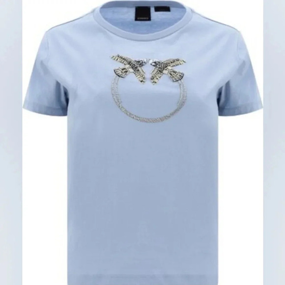 PINKO RHINESTONE EMBELLISHED QUENTIN 3 T SHIRT - Picture 3 of 9